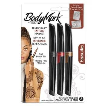 Bic Marcador Tatuagens Temporárias Henna Vibes Blister 3 Cores