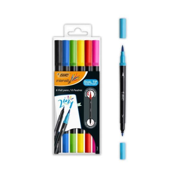 BIC Marcadores Intensity Dual Tip 6 Cores 6 Unidades