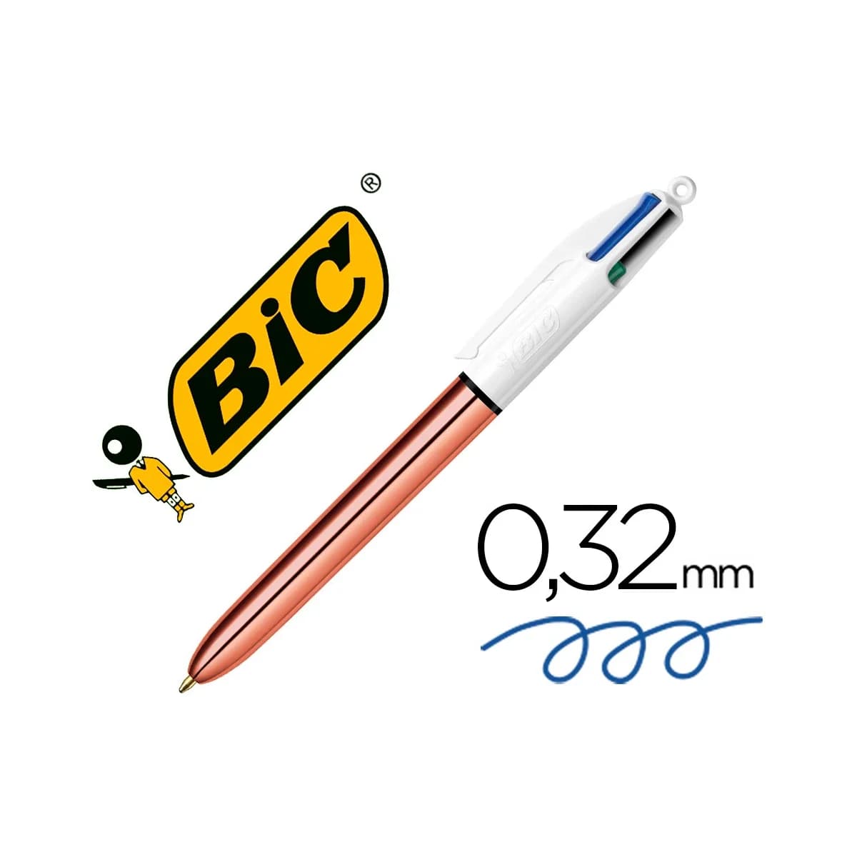 Bic Esferográfica 4 Cores Shine Ouro Rosado 1 mm 1 Un.