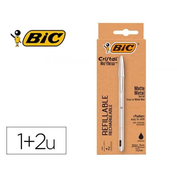 Bic Esferográfica Renew Escrita Preto c/ 2 Recargas
