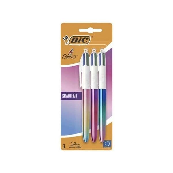 BIC Esferográfica 4 Cores Gradiente 1.0mm Cores Sortidas 3 Un.