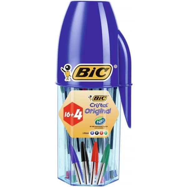 Bic Esferográfica Cristal Mega Tubo Cores Sortidas 20 Un.