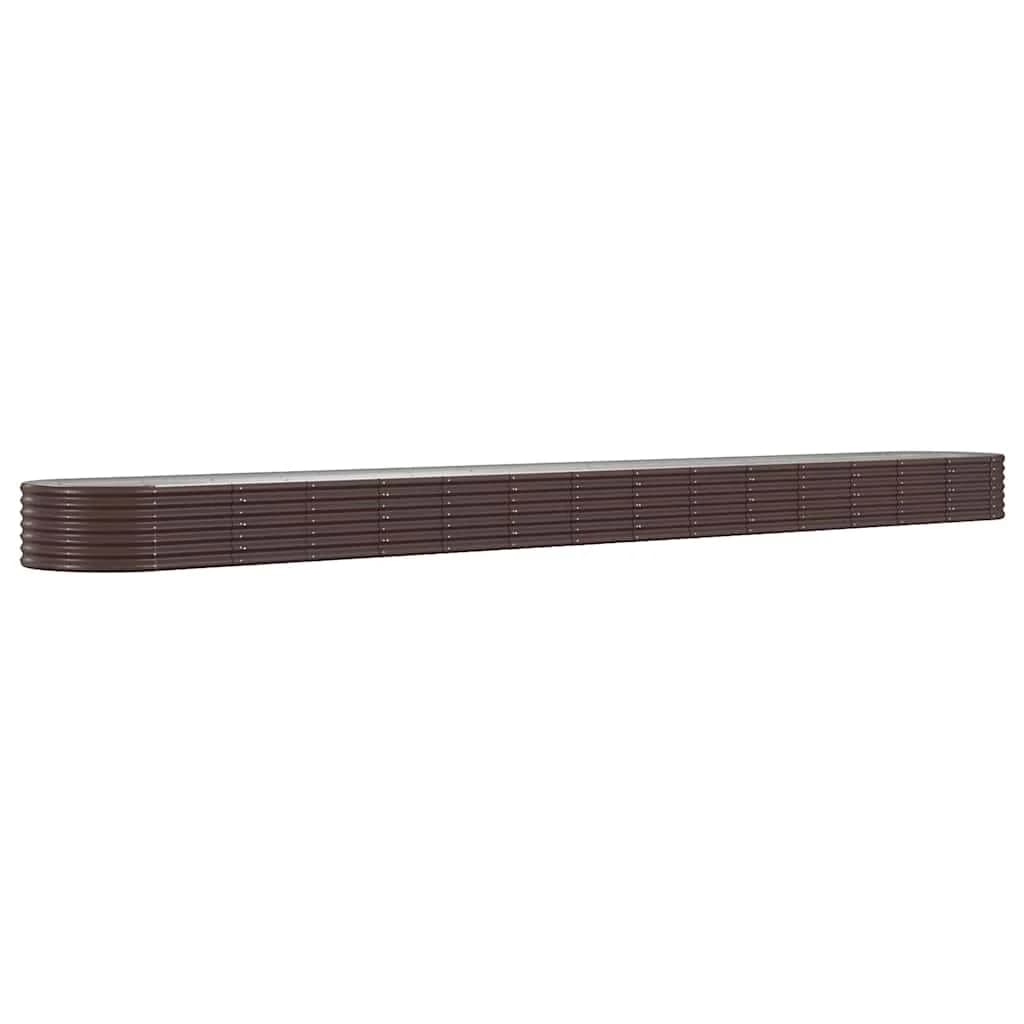 vidaXL Canteiro elevado jardim 620x80x36cm aço galvanizado castanho