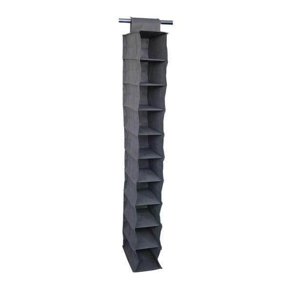Mondex Organizador de Armário Multiusos 10 Compartimentos 15x30x122cm Preto