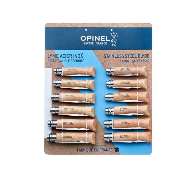 Opinel Expositor de Canivetes Inox com 12 Unidades (4x Nº6, 4x Nº7, 4x Nº8) E37541