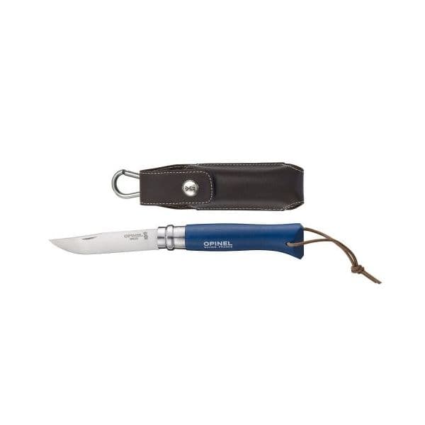 Opinel Pocket Knife No. 08 + Peleette Case, Blue - 1891