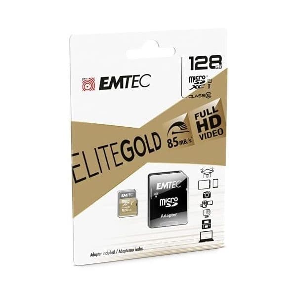 Emtec 128GB Micro SDXC Class 10 Gold+ 85MB/s- ECMSDM128GXC10GP