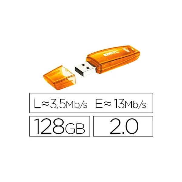 Emtec Pen USB C410 USB 128 GB USB Type-A 2.0 Laranja
