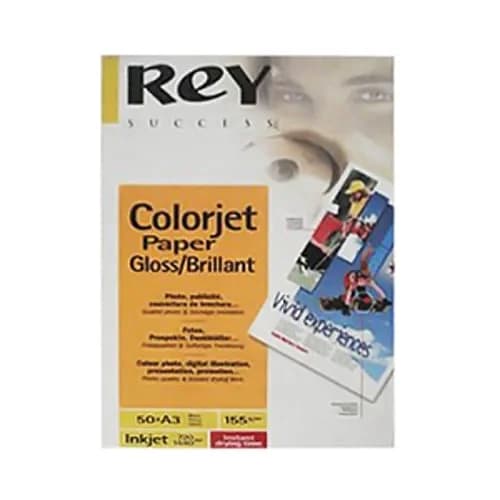 Rey Resma 50 Fls Papel A3 ReyColorjet Glossy 155g - 1811653