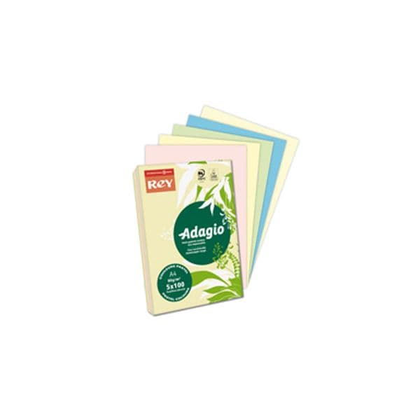 Rey Resma Papel Adagio A4 Cores Sortidas 80g Pack 5 Un.
