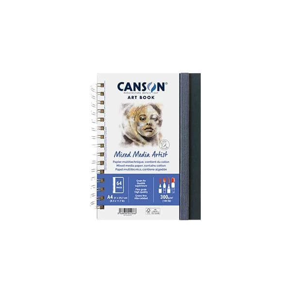Canson Caderno Artbook Mixed Media Artist A4 300gr 56 Fls 1 Un.