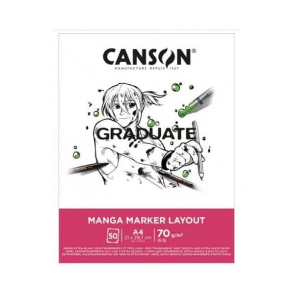 CANSON Bloco Graduate Manga Marker Layout A4 70g 50 Folhas
