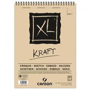 Bloco Espiralado Canson XL Kraft A3 90g 60Fls (1 Uni.)