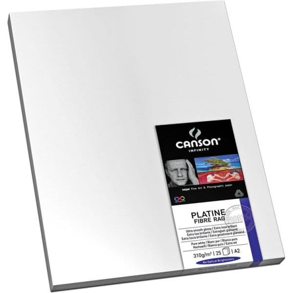 Canson Papel Foto Infinity Platina Fibra Rag A2 310g 25Fls