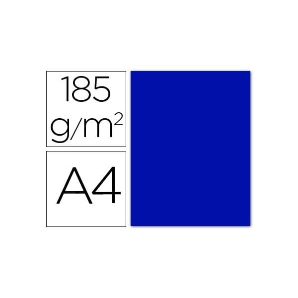Guarro 50 Fls Cartolina Din A4 Azul Ultramar 185g - 54799