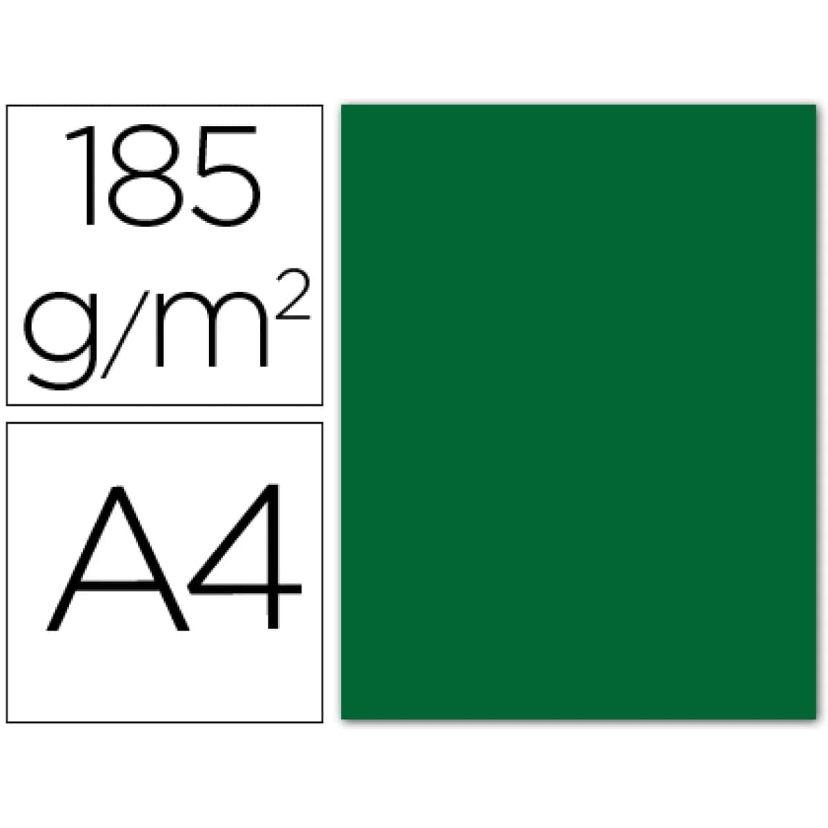 Guarro 50 Fls Cartolina Din A4 Verde Escuro 185g - 54755