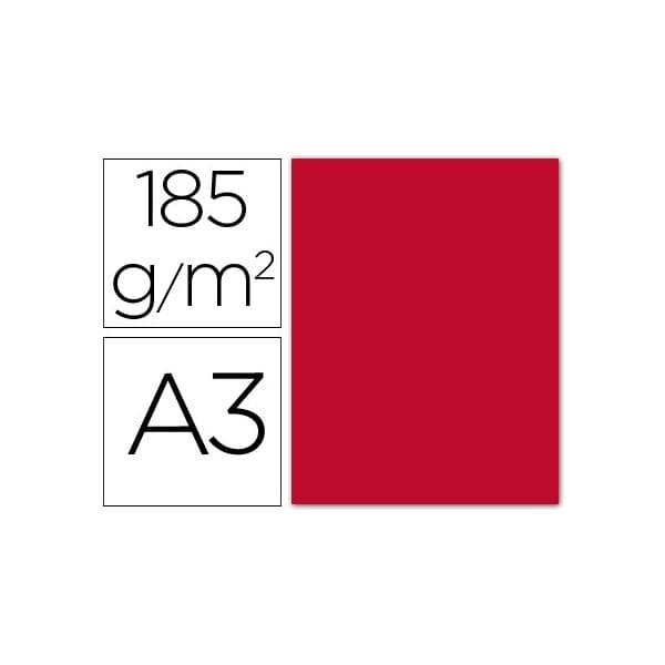 Guarro 50 Fls Cartolina Din A3 Vermelho 185g - 54763