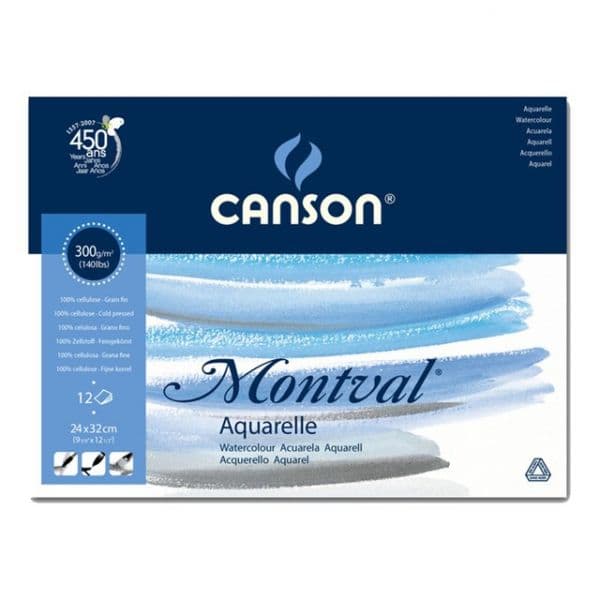 Canson Bloco Montval Grão Fino 240x320mm 300g 12 Fls
