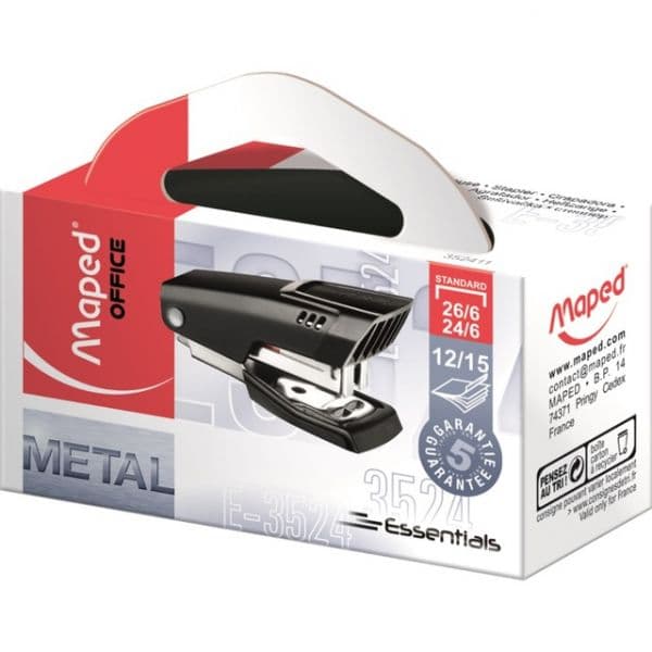 Maped Agrafador Essentials Mini Preto 12 Fls - 352411