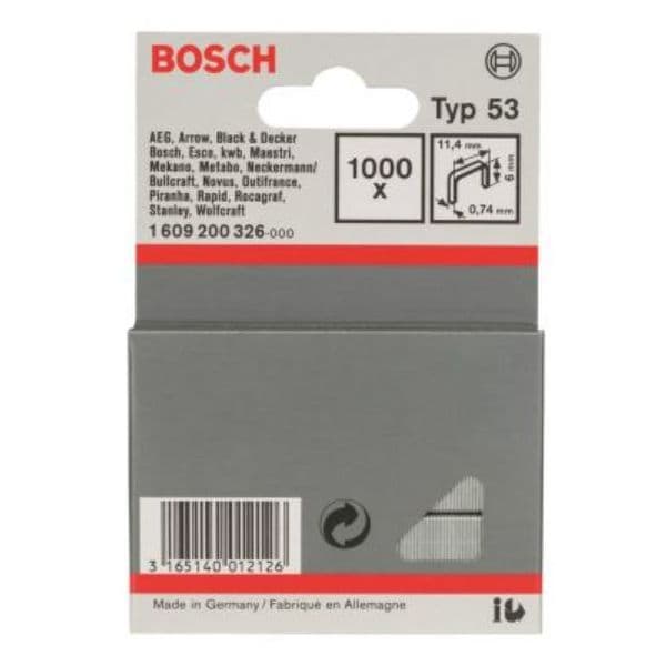 Bosch Agrafo Fino 11,4X0,74X6MM (1000) - 1609200326