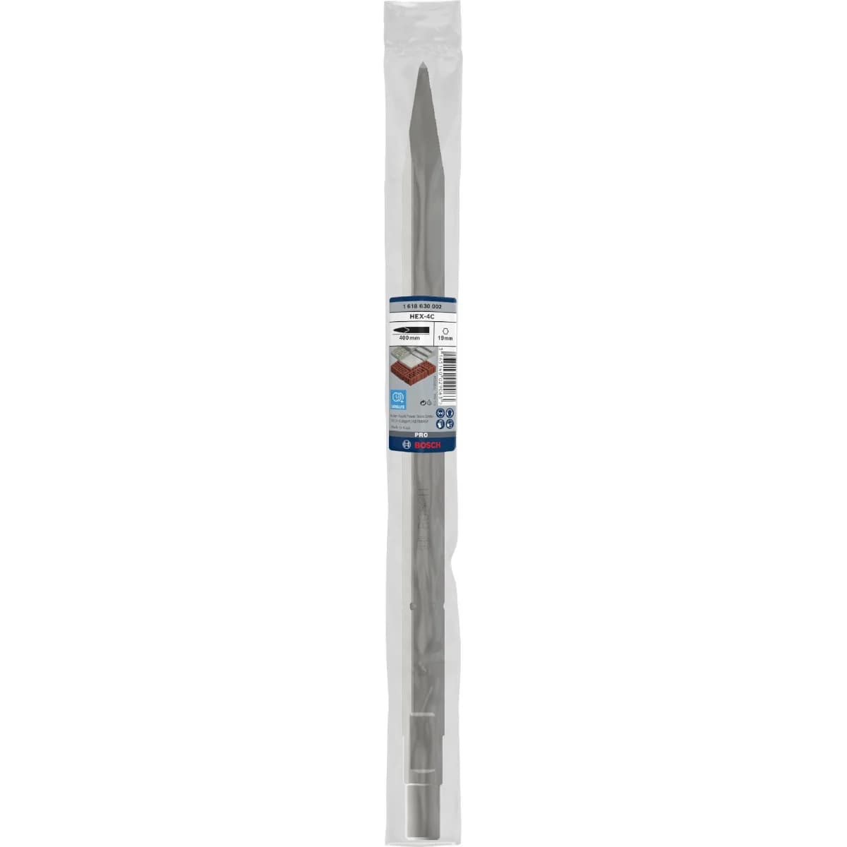 Ponteiro PRO HEX 19-4C, 400 mm, encabadouro com colar virado para baixo refª 1618630002 BOSCH - 1618630002 - Ferramentaspro.pt