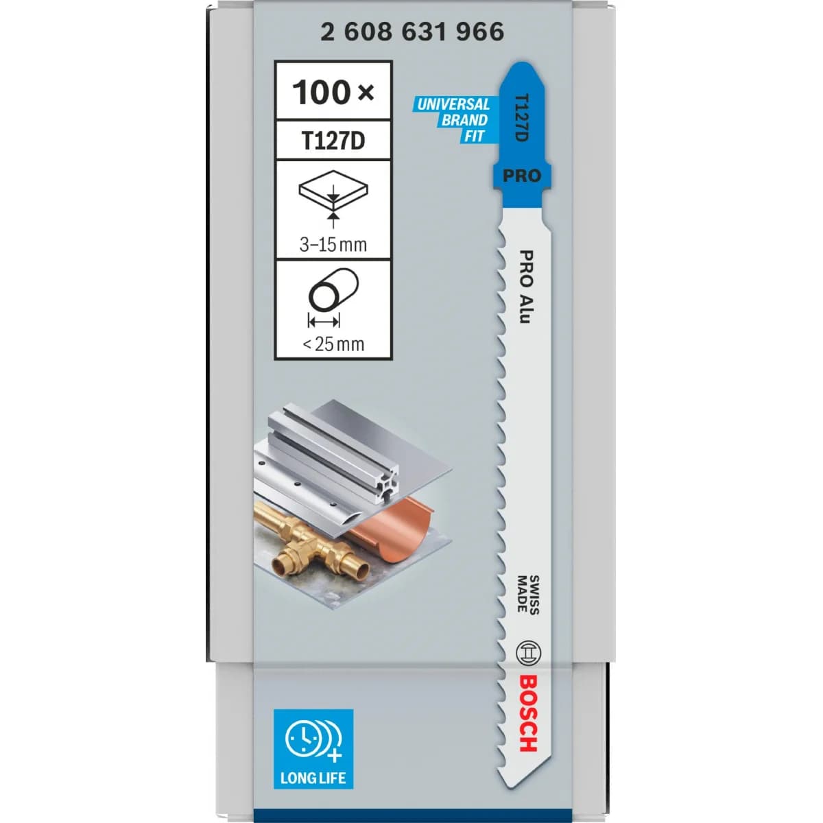 Lâmina de serra vertical PRO Alu T127D, 100 mm, 100 unid. refª 2608631966 BOSCH - 2608631966 - Ferramentaspro.pt