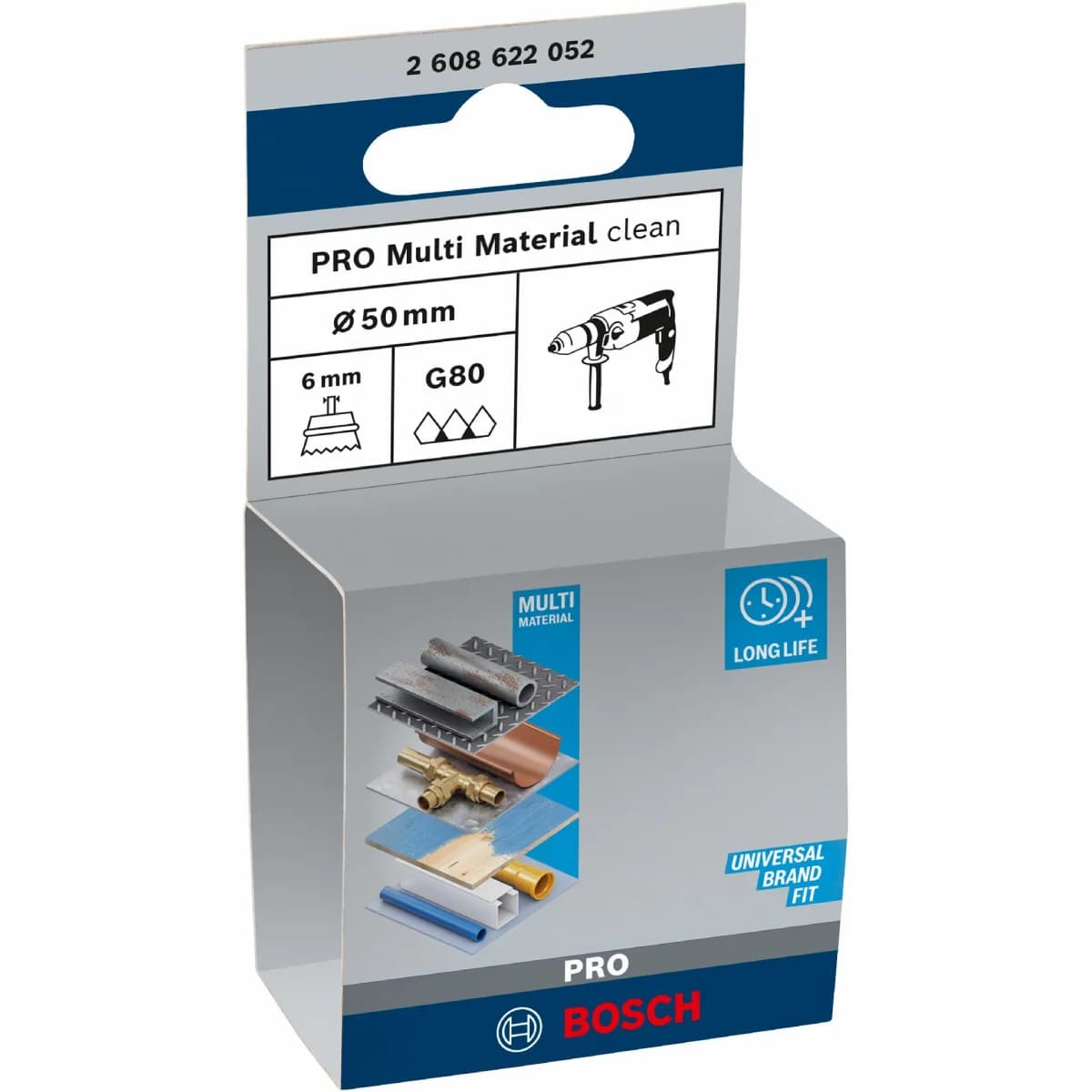 Catrabucha em copo PRO Multi Material clean, encabadouro reto, 50 x 1 mm refª 2608622052 BOSCH - 2608622052 - Ferramentaspro.pt
