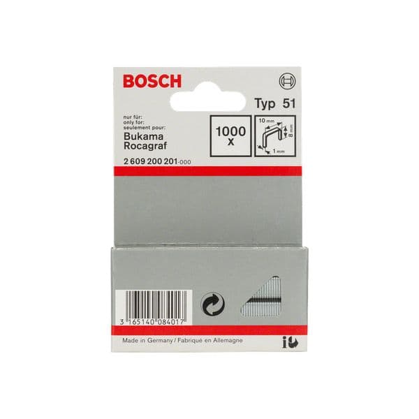 Bosch Agrafo de Arame Plano Tipo 51, 10 x 1.8 mm (embalagem 1000)