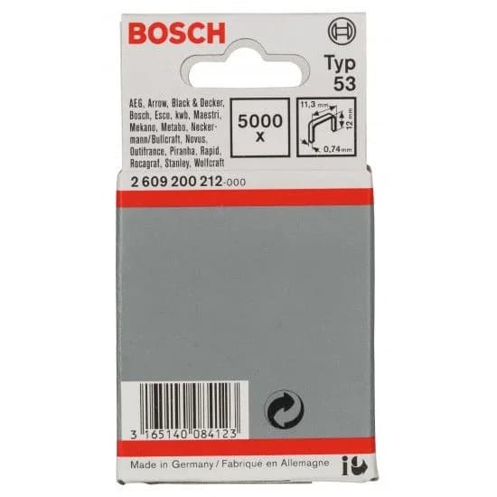 Agrafo de arame fino, tipo 53 refª 2609200212 BOSCH - 2609200212 - Ferramentaspro.pt