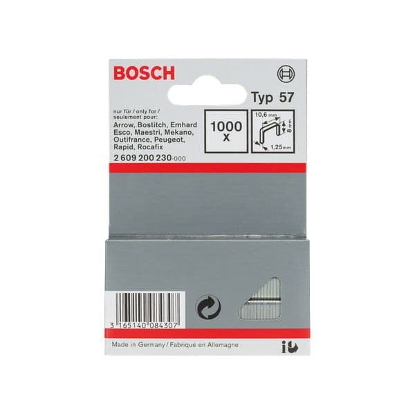 Bosch Agrafo de Arame Direito Tipo 57 8mm 1000 Unidades