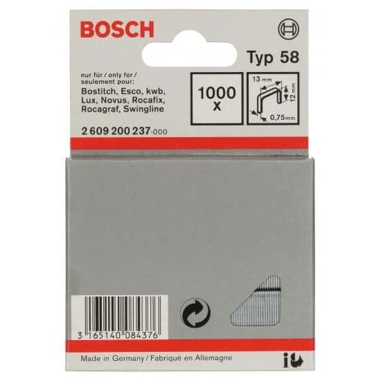 Agrafo de arame fino, tipo 58 refª 2609200237 BOSCH - 2609200237 - Ferramentaspro.pt
