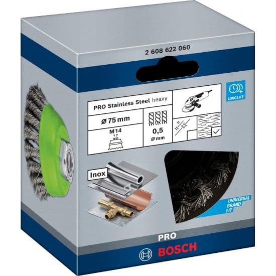 Bosch Professional Heavy Inox 75x0.5x125 Mm M14 Copo de Escova Prateado