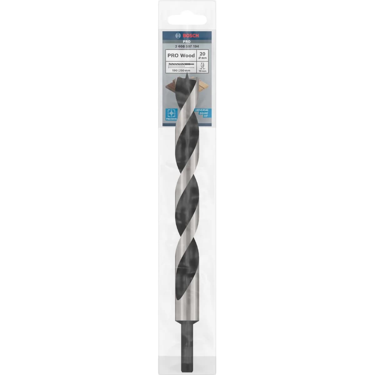 Broca para madeira PRO Wood, 20 x 190 x 250 mm refª 2608597194 BOSCH - 2608597194 - Ferramentaspro.pt