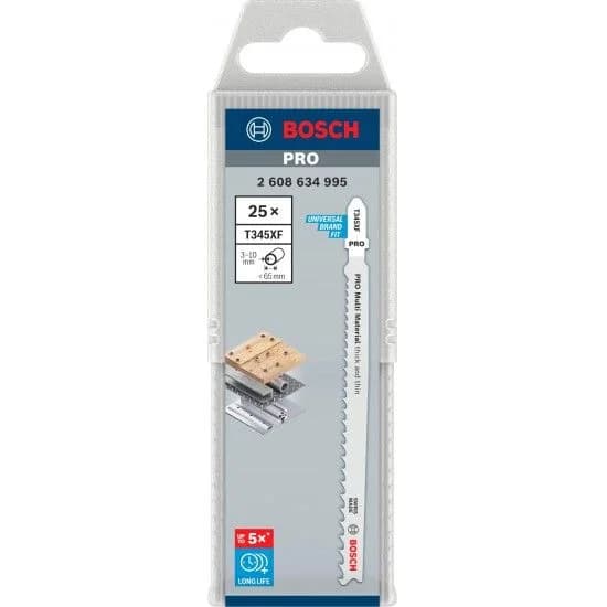 Bosch Conjunto Professional T 345 Xf Progressor Wood Metal Lâmina de Serra Tico-Tico 25 Unidades Prateado