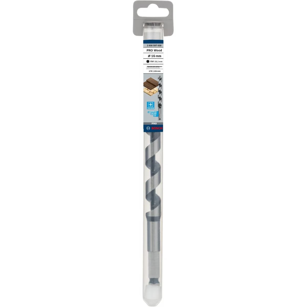 Broca em espiral com serpentina PRO Wood, 16 x 170 x 235 mm refª 2608597630 BOSCH - 2608597630 - Ferramentaspro.pt