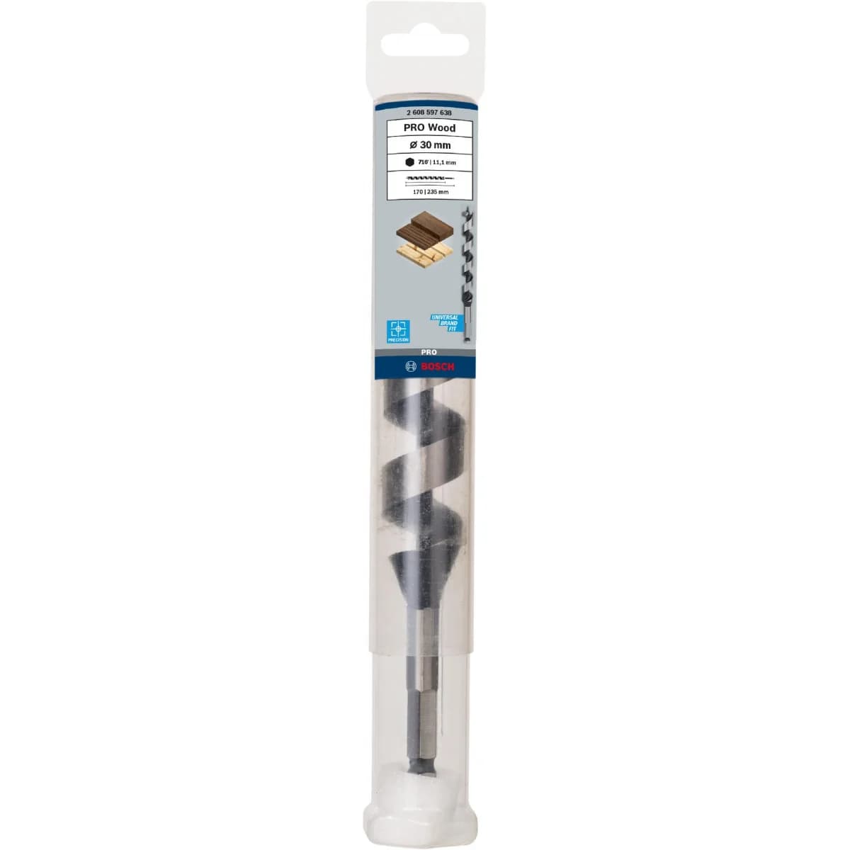 Broca em espiral com serpentina PRO Wood, 30 x 170 x 235 mm refª 2608597638 BOSCH - 2608597638 - Ferramentaspro.pt