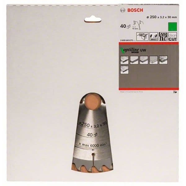 Bosch Professional Op Wo T 250x30-40 Circular Saw Blade Prateado