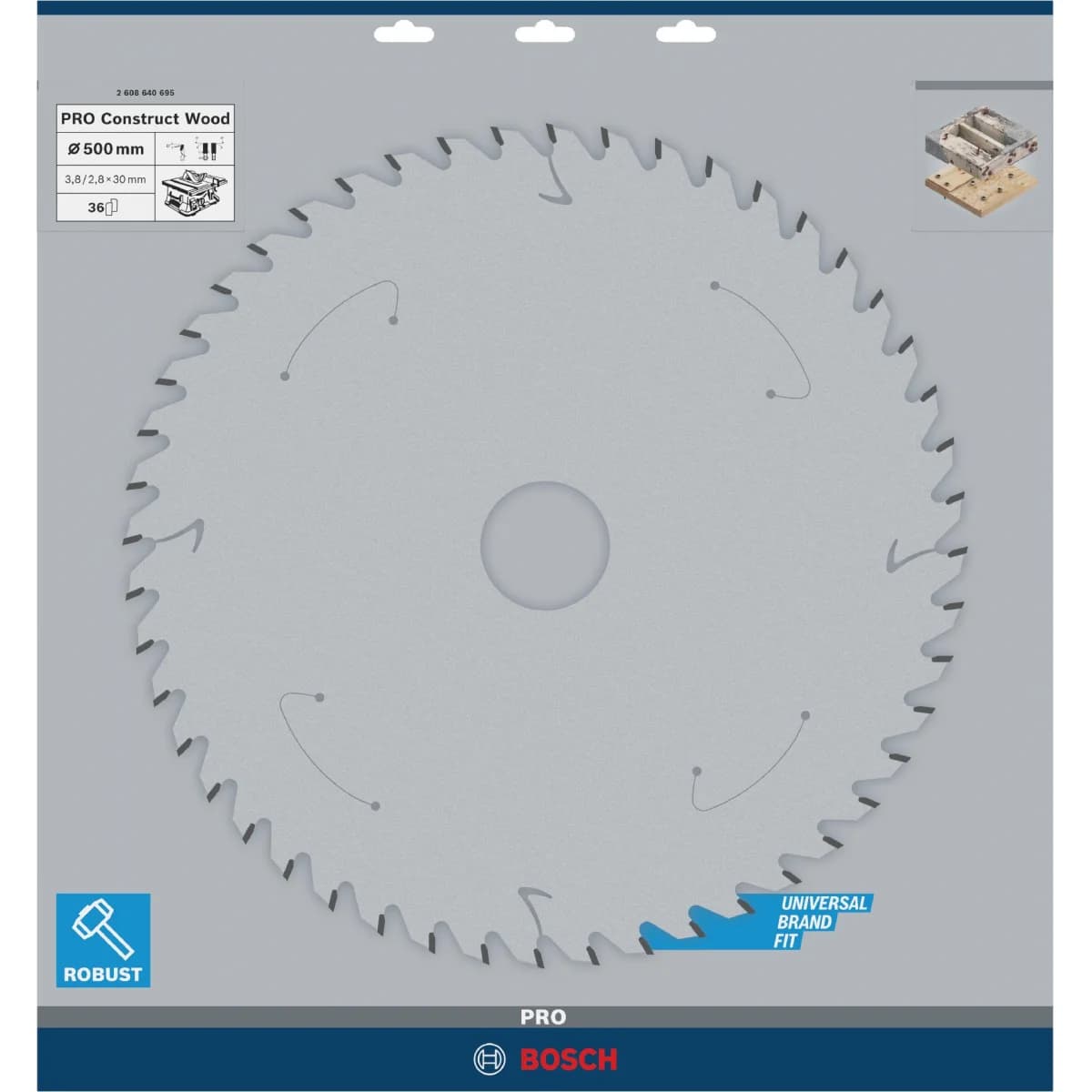 Disco PRO Construct Wood, 500 x 3,8 x 30 mm refª 2608640695 BOSCH - 2608640695 - Ferramentaspro.pt