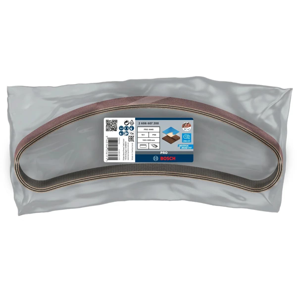 Bosch Professional X440 Virutex 100x690 Mm G60 Sandpaper Band 10 Units Vermelho