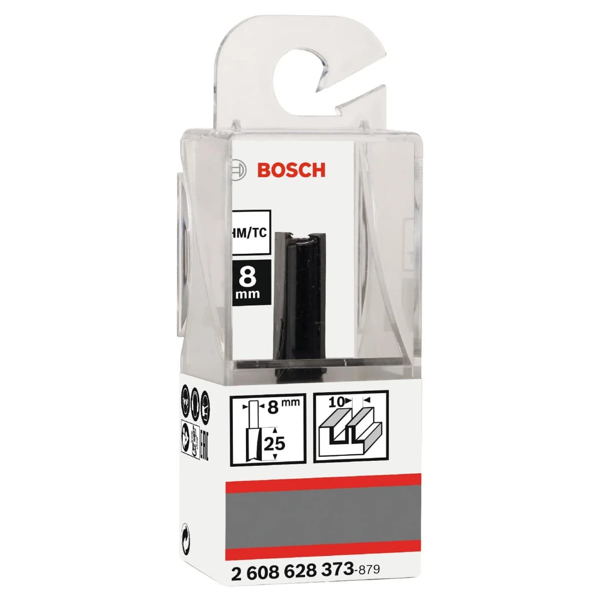 Fresa Straight Bit, Two Flutes, Ø 10 x L 25, Shank 8 mm refª 2608628373 BOSCH - 2608628373 - Ferramentaspro.pt