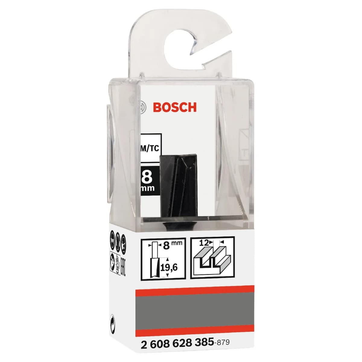 Fresa Straight Bit, Two Flutes, Ø 12 x L 19.6, Shank 8 mm refª 2608628385 BOSCH - 2608628385 - Ferramentaspro.pt
