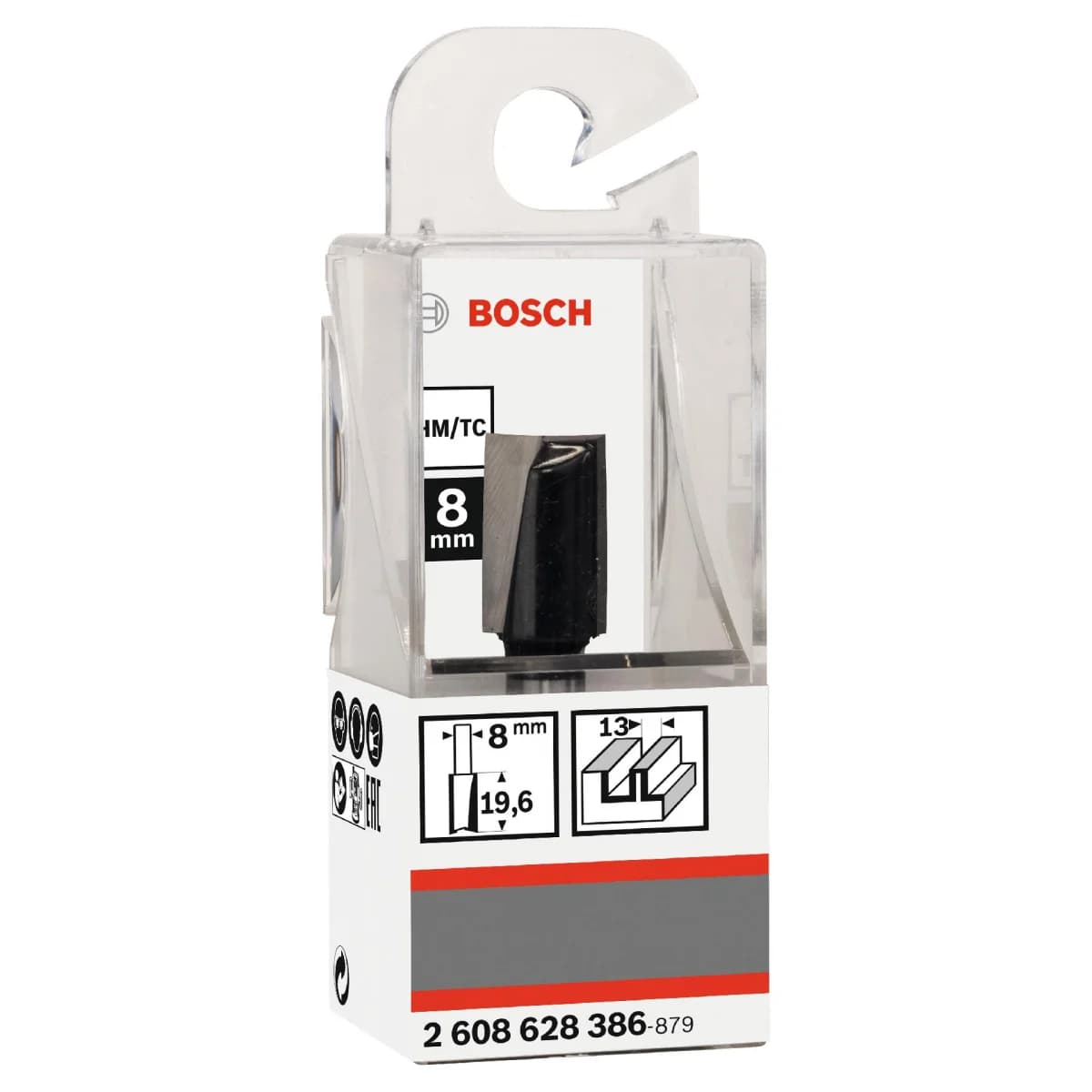 Fresa Straight Bit, Two Flutes, Ø 13 x L 19.6, Shank 8 mm refª 2608628386 BOSCH - 2608628386 - Ferramentaspro.pt