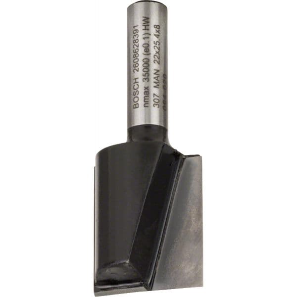 Bosch Fresa Straight Bit Duas Flautas Ø 22 mm L 24.6 mm Haste 8 mm