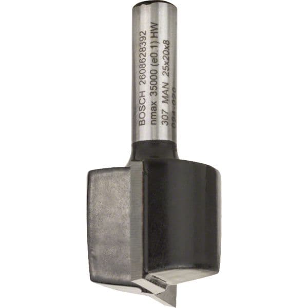 Bosch Fresa Reta de Duas Flautas 25 mm x 19.6 mm Haste 8 mm