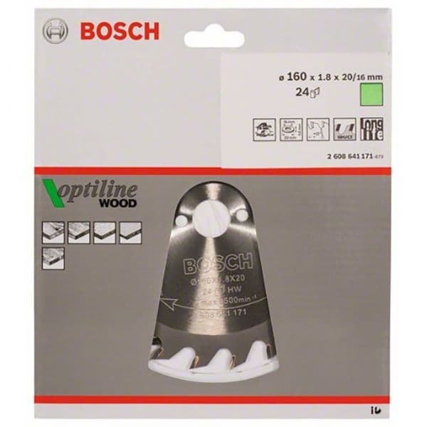 Bosch Professional Op Wo H 160x20-24 Circular Saw Blade Prateado