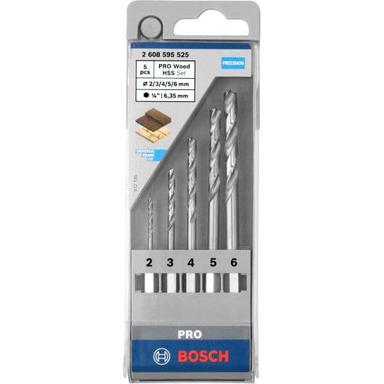 Bosch Jogo Brocas Madeira P Uneo Hexagonal 1 4
