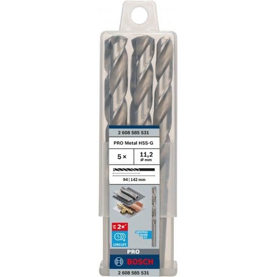 Broca PRO Metal HSS-G, 11,2 x 94 x 142 mm, 5 unid. refª 2608585531 BOSCH