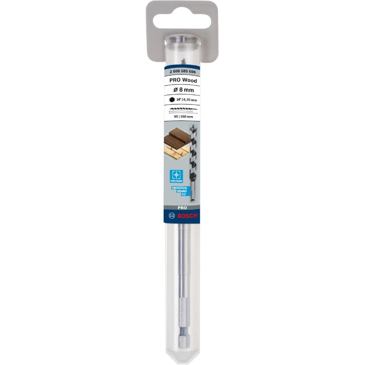Broca helicoidal PRO Wood, 8 x 95 x 160 mm refª 2608585696 BOSCH - 2608585696 - Ferramentaspro.pt