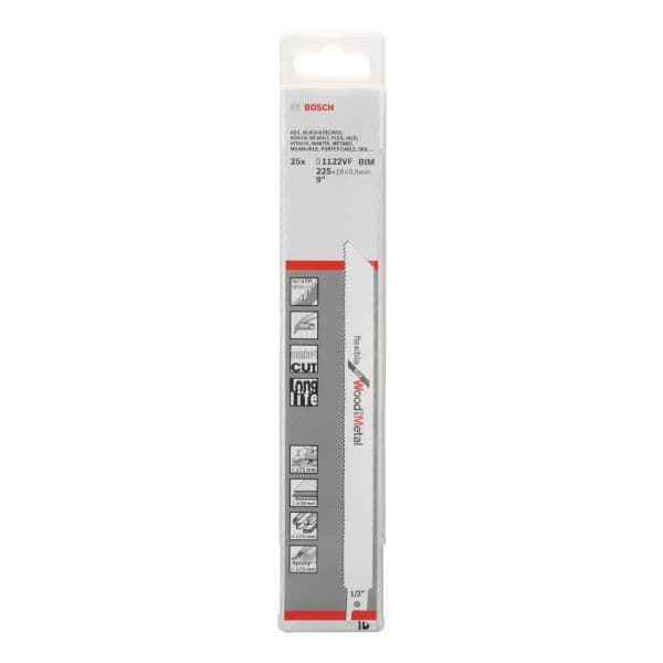 Bosch Lâmina de Serrote Elétrico S 1122 VF BI-METAL 225 mm (9") 25 Unidades