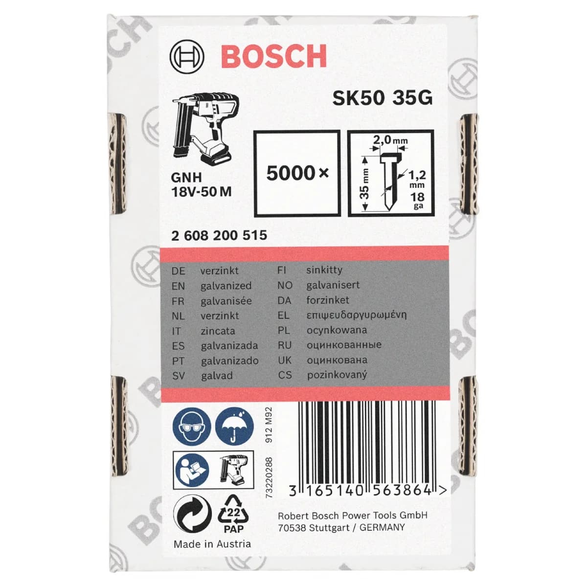 Prego sem cabeça, SK50 35G refª 2608200515 BOSCH - 2608200515 - Ferramentaspro.pt
